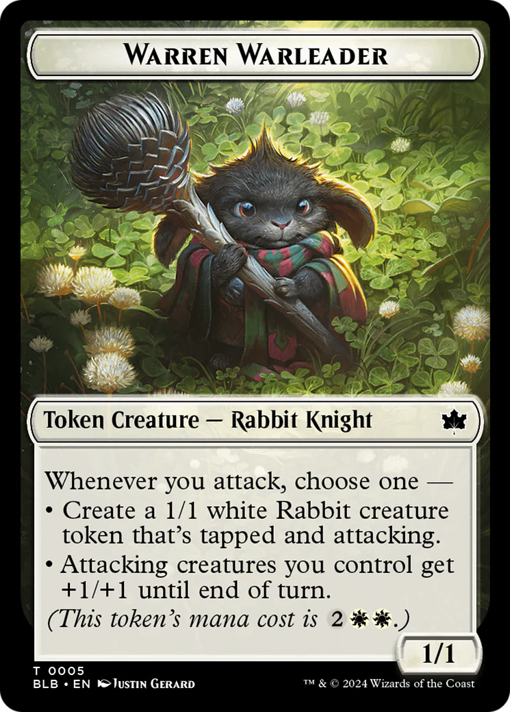 Bat // Warren Warleader Double-Sided Token [Bloomburrow Tokens] - Image 2