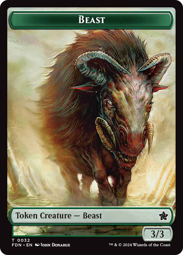 Dog // Beast (0032) Double-Sided Token [Foundations Tokens] - Image 2