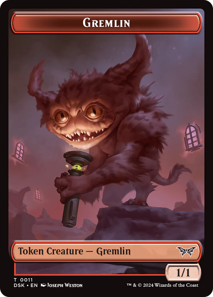 Emblem - Kaito, Bane of Nightmares // Gremlin Double-Sided Token [Duskmourn: House of Horror Tokens] - Image 2