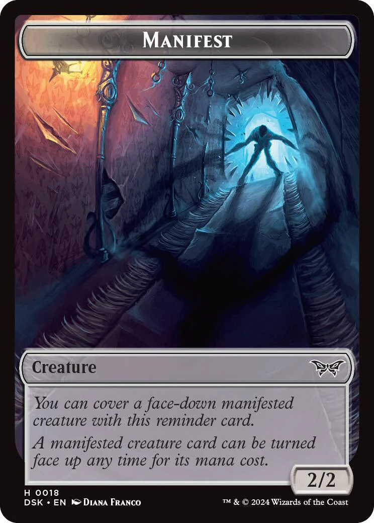 Everywhere // Manifest Double-Sided Token [Duskmourn: House of Horror Tokens] - Image 2