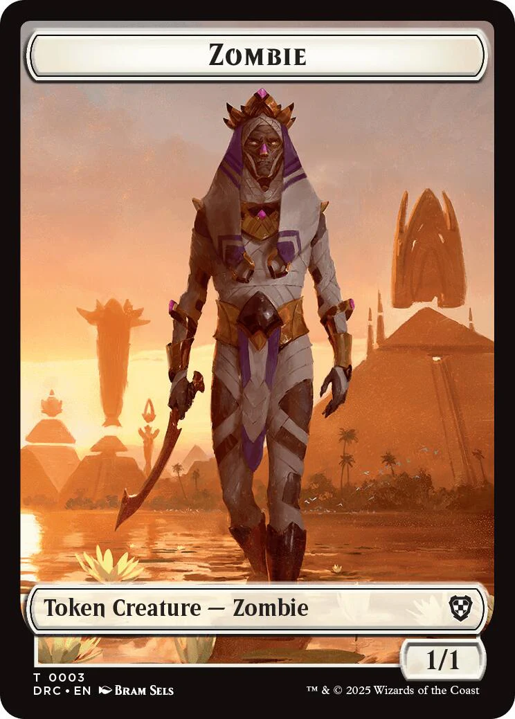 Timeless Dragon // Zombie (0003) Double-Sided Token [Aetherdrift Tokens] - Image 2