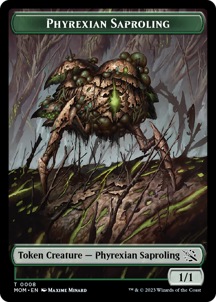 Treasure (21) // Phyrexian Saproling Double-Sided Token [March of the Machine Tokens] - Image 2