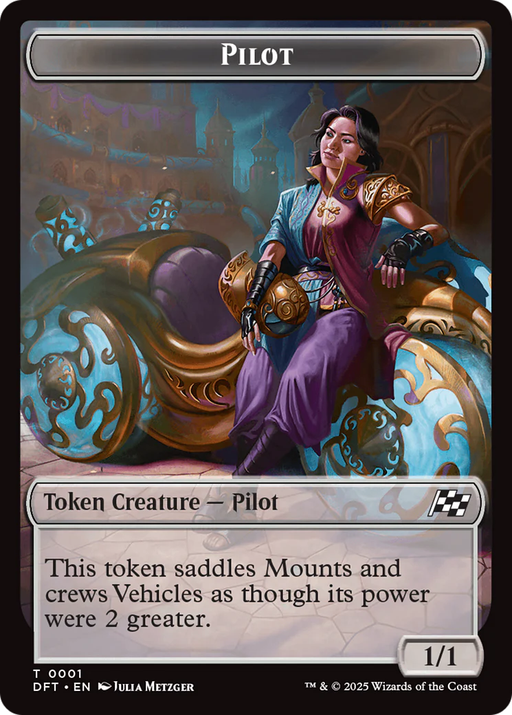 Vehicle // Pilot Double-Sided Token [Aetherdrift Tokens] - Image 2
