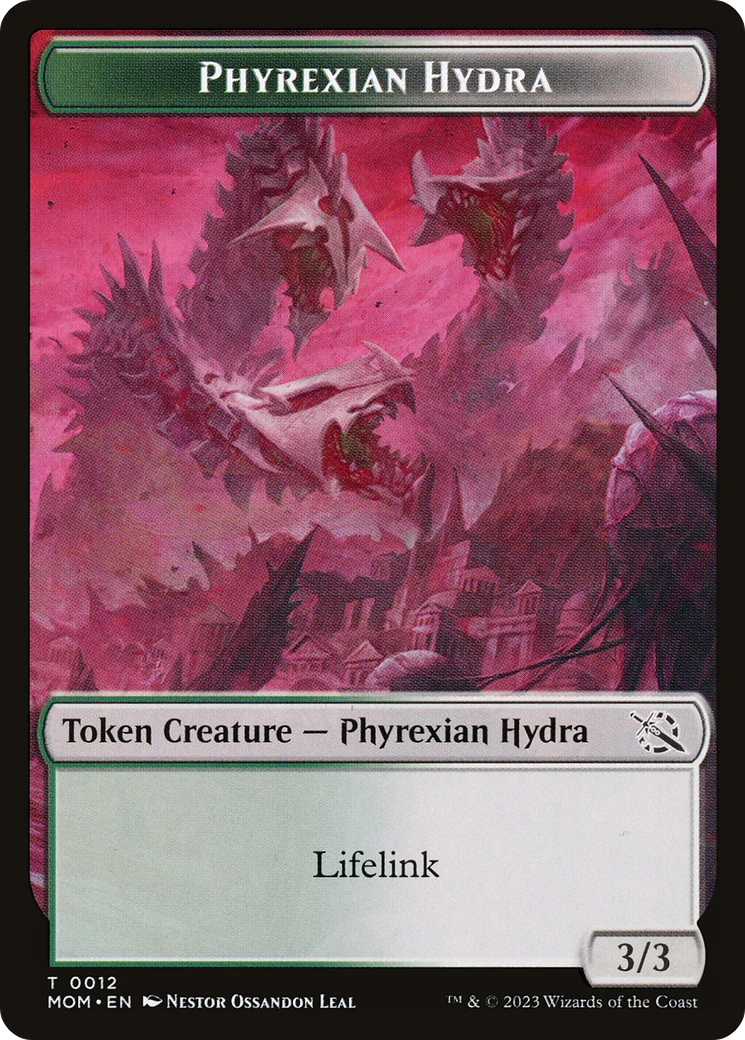 Warrior // Phyrexian Hydra (0012) Double-Sided Token [March of the Machine Tokens] - Image 2